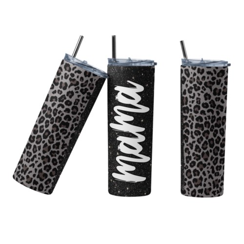 Black Leopard Mama Tumbler