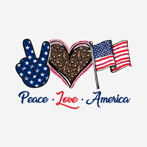 Peace, Love, America – 4th Of July – DTF Transfer