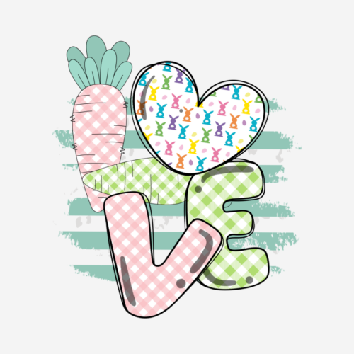 Love With Pattern  – Easter – DTF Transfer