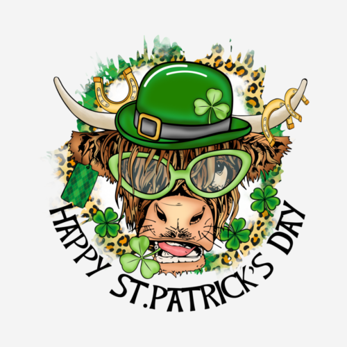 Cow Saying Happy St Pat- DTF Transfer